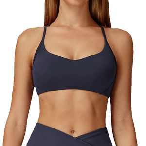 Débardeur de yoga contrasté pour femme avec soutien-gorge de sport push-up, bretelles convertibles, extensible, respirant, antichoc, pour le fitness - Product Image 2