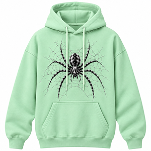 เสื้อฮู้ดกอธิคฤดูหนาวแบบยูนิเซ็กซ์ สีสันปรับแต่งได้ แขนเสื้อแบบแร็กแลน มีกระเป๋าหน้า ลายใยแมงมุม คุณภาพพรีเมียมสำหรับผู้ชาย ผ้าฝ้าย 100% - Product Image 1