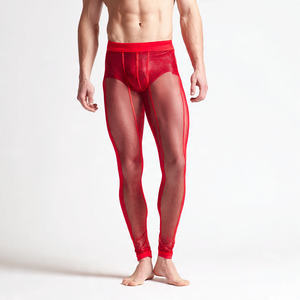 Leggings en résille pour hommes, collants de plage, pantalons en maille transparente, leggings en maille 100% polyester à séchage rapide pour hommes - Product Image 3