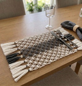 Beautiful Macrame Placemats for <b>Dinner</b> Plates Plant Pots Table Cover Boho Dining Table Decor and Home Styling From India - Product Image 4