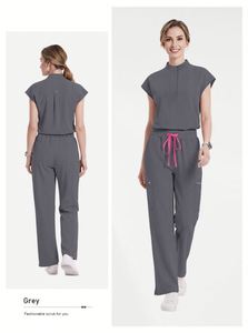 Conjuntos de Uniformes Médicos de Enfermería 2026 Actualizados de Poliéster/Rayón/Spandex con Cuello con Cremallera, Corte Recto, para Uso Hospitalario, Multicolor - Product Image 3