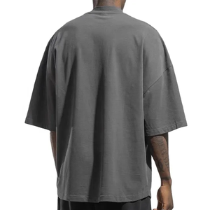 Camiseta de Manga Corta para Hombre, Estilo Urbano, Talla Grande, Cuello Redondo, 100% Algodón, 300 Gramos, Transpirable, Tejido Ecológico, con Letras - Product Image 1