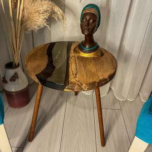 Mesa de centro de resina y madera hecha a mano, mesa de resina epoxi estilo río, muebles de lujo modernos para sala de estar a precio de mayorista. - Product Image 3