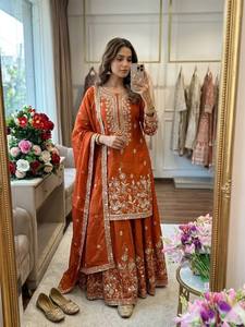 Launching New Design Trending Zmy-Chu <b>Silk</b> Top Sarara&dupatta Reddy To Wear Look Design - Product Image 2
