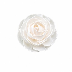 Flores de madera sola de rosa blanca clásica, tamaño: 8-8.5cm, hechas a mano, al por mayor, varillas de ratán para fragancia del hogar, flor de madera sola hecha a mano. - Product Image 1