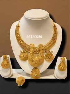 AWAIS HOUSE Nouvelle Collection Style Hip Hop Plaqué Or Laiton Ensemble Collier et Bracelet Femme Mariage Fête Diamant Massif Infini - Product Image 2