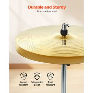 Set Batteria in Lega con 3 Piatti: Hi-Hat da 14 Pollici, Crash da 16 Pollici, Ride da 20 Pollici, Gong e Piatti - Categoria Prodotti - Product Image 5