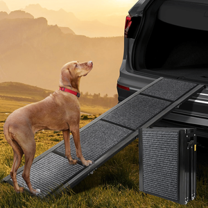 Rampa Portatile per Animali Domestici per Auto SUV Camion - Rampa Pieghevole per Cani Lunga 180 cm e Larga 48 cm con Superficie Antiscivolo e Gradini Extra Larghi - Product Image 1