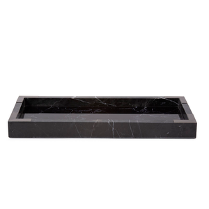 Bandeja de servir de mármol negro hecha a mano al por mayor, plato moderno premium para comida y aperitivos para hotel, baño, hogar y uso doméstico a precio económico. - Product Image 6