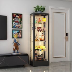 Vitrina de Exhibición de Vidrio con Doble Puerta, Caja de Almacenamiento Acrílica, LED, Ecológica, Decoración para el Hogar, Exhibición de Figuras, Modelos y Muñecas - Product Image 6