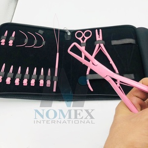 ชุดอุปกรณ์ต่อผม สีชมพูอ่อน สแตนเลสสตีล พร้อมกรรไกรขนาดเล็ก กิ๊บติดผม เข็มแบบ C  รับผลิตแบรนด์ส่วนตัว - Product Image 5