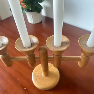 Candélabre porte-bougie à 4 bras, style nordique scandinave, décoration moderne minimaliste pour la maison, centre de table, support pour bougies coniques - Product Image 4