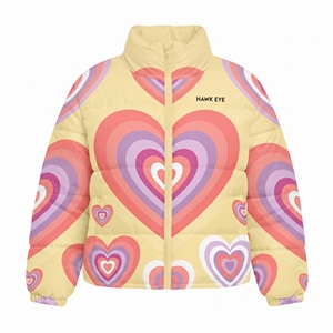 <b>Women's</b> Print Heart Belted Puffer Jacket Quilted Hooded <b>Winter</b> <b>Coat</b> Sublimation Hot <b>Padded</b> Outdoor Fashion Casual Outerwear Wear - Product Image 4