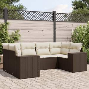 Set di Divani Modulari da Giardino in Rattan PE Marrone, Arredamento da Esterno dal Design Contemporaneo con Cuscini in Schiuma ad Alta Densità - Product Image 3