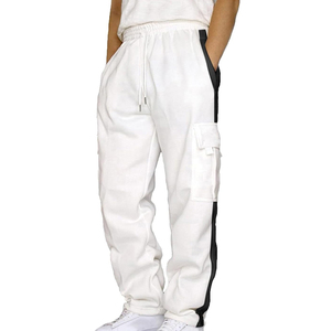Pantalon de survêtement unisexe en molleton, couleur unie, taille élastique, coupe ample, poches latérales à rayures, pour toutes les saisons - Product Image 5