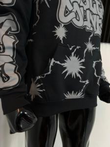 High Quality Customized All-Over Screen Print Design Men's Pullover Hoodie French Terry Drop Shoulder Oversized for Winter - Product Image 4