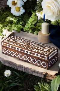 Artisan Mother of Pearl Mosaic Jewelry Box Elegant Handmade Luxury Storage <b>Organizer</b> for Jewelry, Accessories, Keepsakes & Decor - Product Image 3
