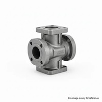 Ensemble de composants de support robuste pour corps de vanne à quatre voies à brides en acier inoxydable moulé sur mesure avec support à œillet à brides
