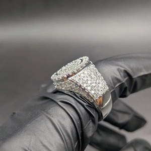 Luxury Moissanite Cluster <b>Ring</b> for <b>Men</b> Hip Hop Bold Wide Band Gift <b>Ring</b> Round Cut Moissanite <b>Ring</b> Iced Out <b>Ring</b> Fine Jewelry - Product Image 3