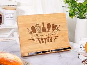 Support de livre personnalisé, porte-recettes sur mesure, décoration de cuisine, support pour livre de recettes, cadeau de fête des mères, cadeau de pendaison de crémaillère - Product Image 2
