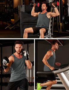 Camiseta sin mangas de algodón para hombre, estilo casual deportivo, cuello redondo, para gimnasio, entrenamiento, correr, camiseta muscular sin mangas para verano - Product Image 5