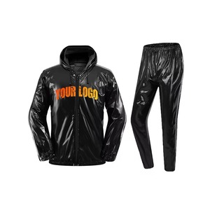 Combinaison de sauna à capuche pour homme avec logo personnalisé, en fibre de polyéthylène, fermeture éclair, toutes saisons, pour la perte de poids et la remise en forme - Product Image 4