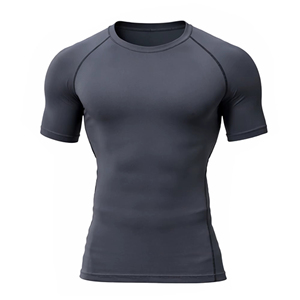 T-shirt de sport de compression athlétique pour hommes, coupe ajustée, pour la course, le basketball, l'entraînement et la gym - Product Image 1
