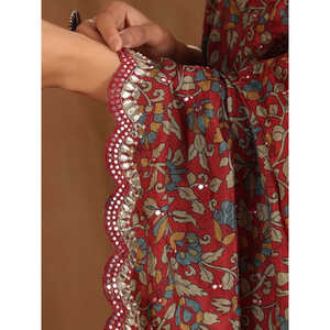 Designer Party Wear <b>Saree</b> with Digital Print and Embroidery Work Border Dresses - Product Image 2