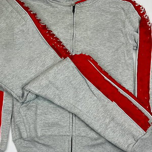 Survêtement unisexe vintage en molleton épais imprimé pour l'hiver, respirant, deux pièces, avec broderie personnalisée - Product Image 2