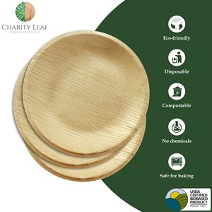 Piatto Rotondo in Foglia di Palma Naturale da 5 Pollici per Stoviglie e Decorazioni da Tavola - Product Image 4