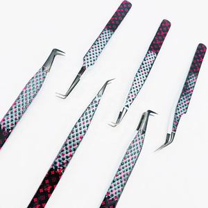 Nouvelle pince à cils Logo personnalisé Extension de cils en acier inoxydable coloré Volume pince à épiler Extension de cils en acier inoxydable Volume pince à épiler - Product Image 2