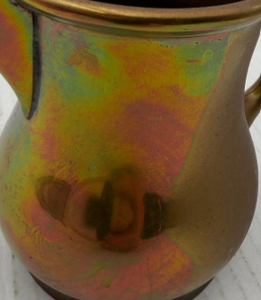 Pichet à crème en céramique irisée Lusterware, petit pichet à sirop décoratif, mini-carafe, finition émail brillant Regency Glam - Product Image 5