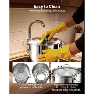 Kit de brassage domestique tout-en-un en acier inoxydable 304 de 30 L (8 gallons) 1500 W avec filtre haut – Équipement pratique pour la brasserie maison - Product Image 6