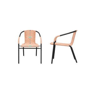 Silla de Ratán PE para Exteriores a Precio de Fábrica, Mimbre Natural Apilable, Silla de Jardín, Patio, Comedor, Impermeable, para Hotel, Cafetería, Muebles de Ocio - Product Image 5
