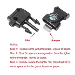 Encendedor <span class=keywords><strong>de</strong></span> <span class=keywords><strong>Fuego</strong></span> con Pedernal <span class=keywords><strong>de</strong></span> 5/8 Pulgadas, Silbato, Hebilla para Pulsera <span class=keywords><strong>de</strong></span> Nailon, Kit <span class=keywords><strong>de</strong></span> Supervivencia para Campamento, Emergencias, Viajes al Aire Libre - Product Image 4
