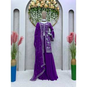 Party Wear Ensemble haut et bas confortables de taille XL avec Dupatta chic - Product Image 3