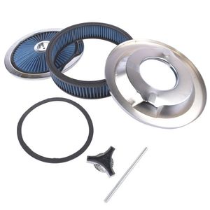 Kit de Filtro de Aire Redondo Azul Super Flow de 14" X 3" con Tapa Cromada, Modelo Lavable D0100HAMVH7 para Vehículos Chevrolet - Product Image 4