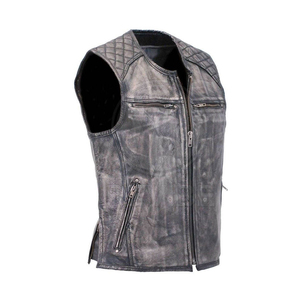 Chaleco de Cuero Personalizado para Hombre, Directo de Fábrica, Chaleco sin Mangas Premium, Moda Casual, Fabricante y Proveedor Mayorista OEM ODM - Product Image 3