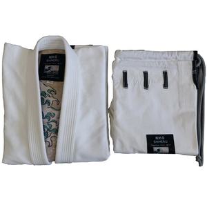 Kimono de BJJ blanc SHIMERU, coupe classique, unisexe, 100% coton, respirant, léger, 380g, vêtements d'arts martiaux, logo imprimé, cordon de serrage - Product Image 6