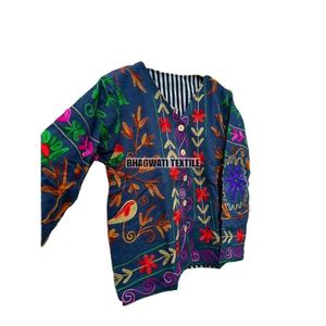 Veste d'hiver pour femmes Boho coton de haute qualité Suzani vêtements d'extérieur broderie décoration dernière Collection manteau à bord brut tissé - Product Image 3