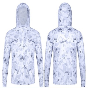 Sweat à capuche zippé camouflage personnalisé pour homme, protection solaire, léger, séchage rapide, hiver, Spandex/Polyester, pêche en plein air, vente en gros - Product Image 1