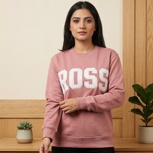 Sweat-shirt blanc à col rond pour femme Ross, coupe classique, imprimé lettres, pull en tricot décontracté, style automne - Product Image 4