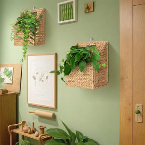 Cestas Colgantes de Mimbre, Juego de 2 Cestas de Pared, Cestas de Jacinto de Agua, Decoración de Pared, Cesta Colgante de Jacinto - Product Image 4