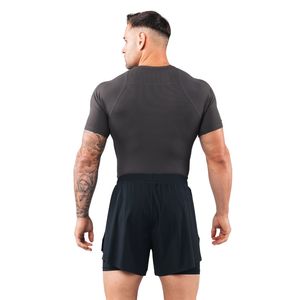 Men's Charcoal <b>Compression</b> Athletic T <b>Shirt</b> Moisture Premium Fitness Running Gym Performance Wear Top - Product Image 5