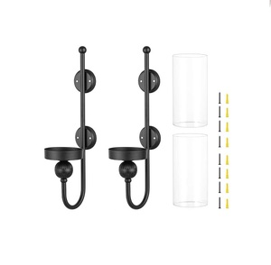 Applique murale en fer faite à la main, écologique et tendance, porte-bougie sans flamme pour la décoration intérieure, les mariages et autres occasions - Product Image 5