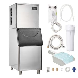 Attrezzatura di Refrigerazione per Cucine Commerciali, Macchina per Ghiaccio Autopulente da 700W, Capacità di Produzione Ghiaccio 360LBS/24H, 330.7LBS - Product Image 1