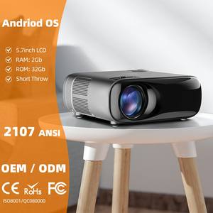 AUN AKEY9S, mini projecteur portable Android, le meilleur projecteur intelligent pour la maison, les jeux, haute luminosité, WIFI, Bluetooth, 1080P, 4K, 200 pouces - Product Image 1