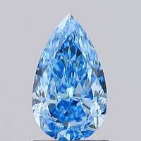 Diamant bleu Azure Mist 3.00 - 3.10 CTS, taille poire, fantaisie intense, clarté VVS2 VS1, certifié IGI, cultivé en laboratoire pour la fabrication de bijoux