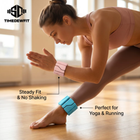 Ensemble de poids réglables en silicone et fer pour poignets et chevilles, bracelet de sport portable pour yoga, pilates et gym, écologique