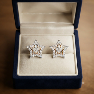 เครื่องประดับผู้หญิงสุดหรูทันสมัยไม่ซ้ำใคร SHRAMAN DIAMOND ทองคำแท้ 10K ต่างหูเพชรโมอิสซาไนต์รูปดาวขนาดใหญ่สั่งทำพิเศษสำหรับงานแต่งงาน - Product Image 6